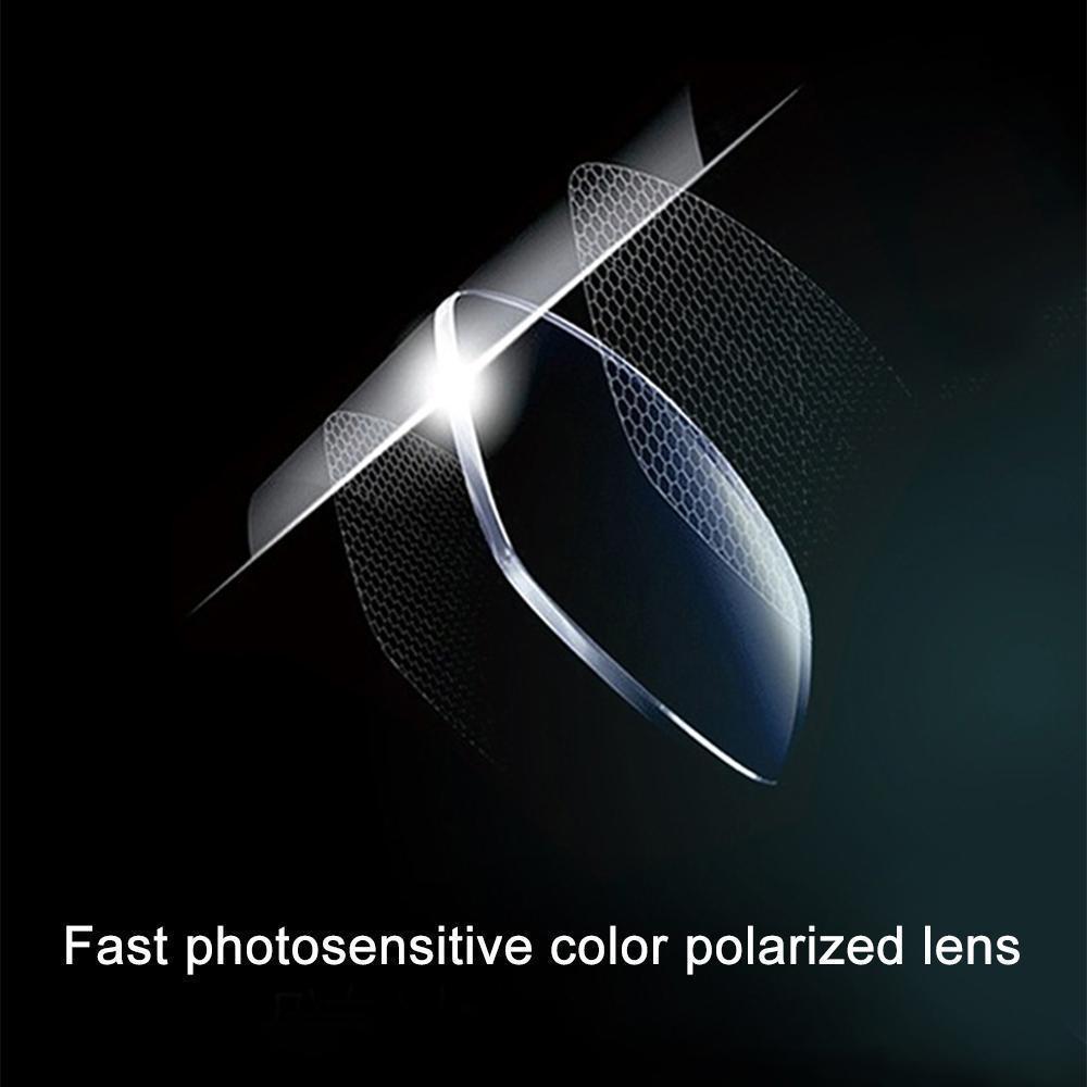 Elegantes gafas de sol polarizadas con lentes fotocromáticas, ideales para deportes y uso diario.