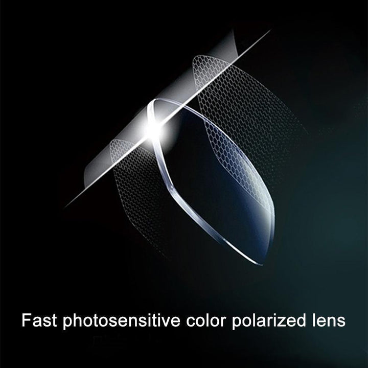 Elegantes gafas de sol polarizadas con lentes fotocromáticas, ideales para deportes y uso diario.