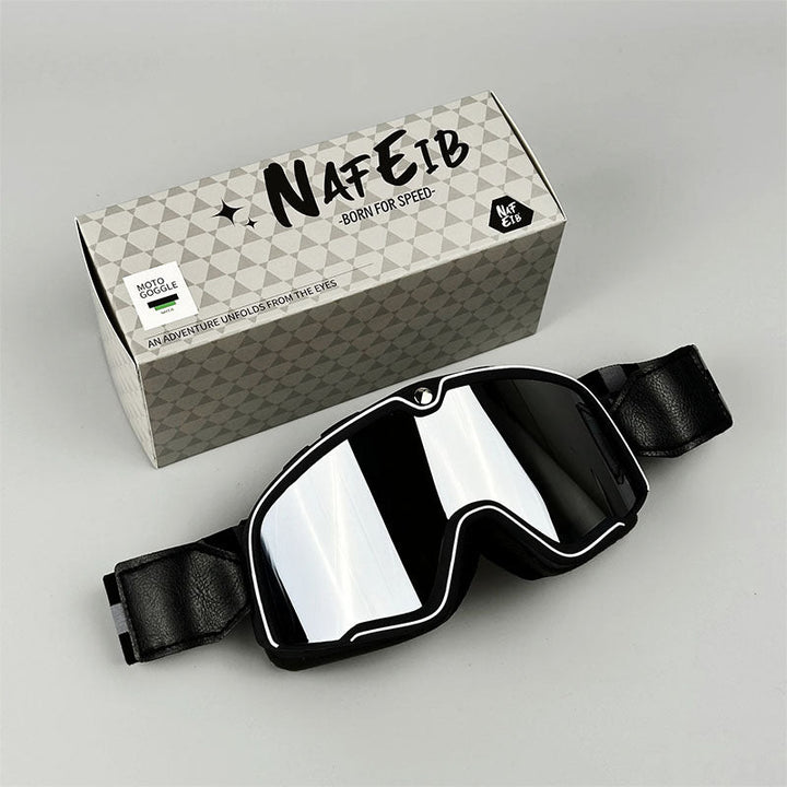 Lentes retro clásicas para motorista, protección UV, cómodas sobre gafas, accesorio unisex.