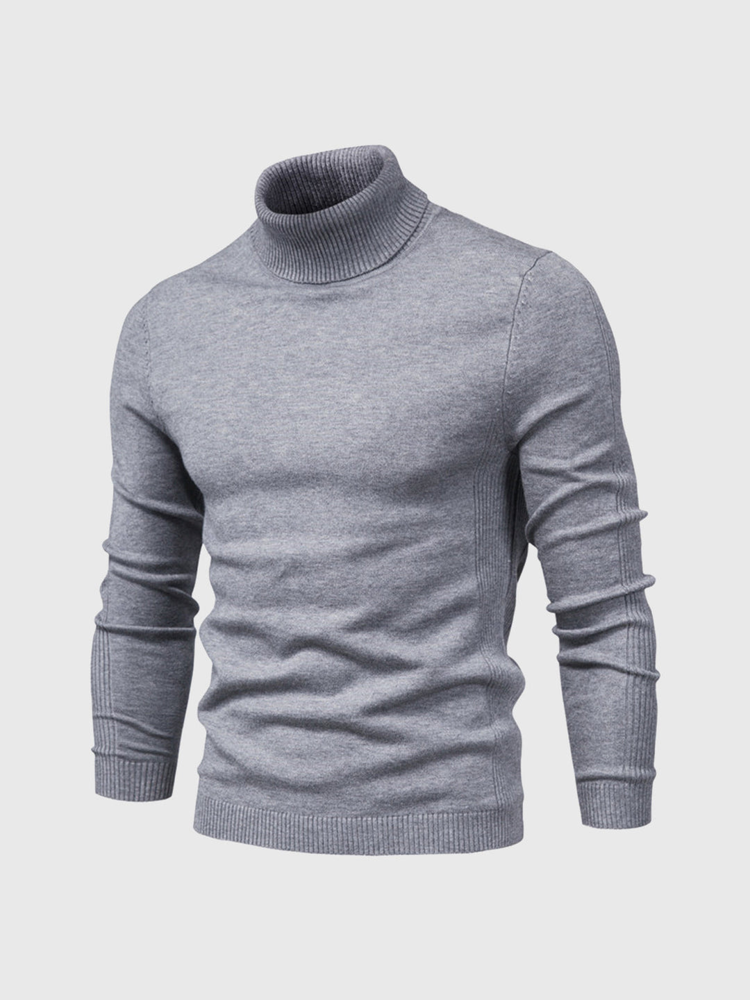 Suéter elegante de cuello alto para hombre, slim fit, cómodo y versátil.
