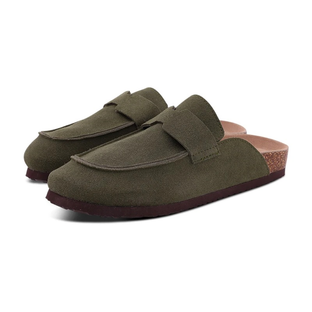Calzado de verano para mujer: sandalias zueco retro bohemio con tacón cómodo. Estilo casual chic.