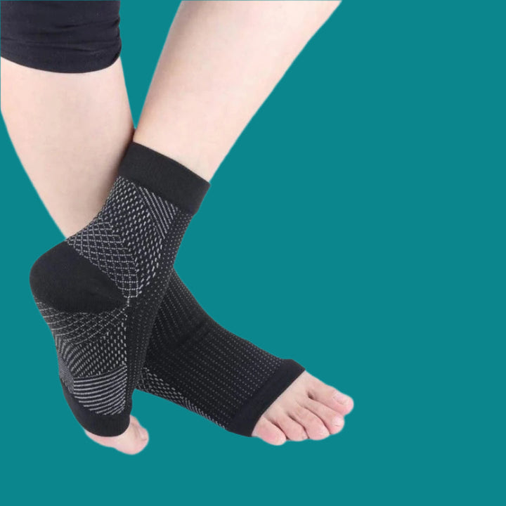 Calcetines de compresión hasta la rodilla para alivio de varices, piernas cansadas y mejora la circulación sanguínea diaria.