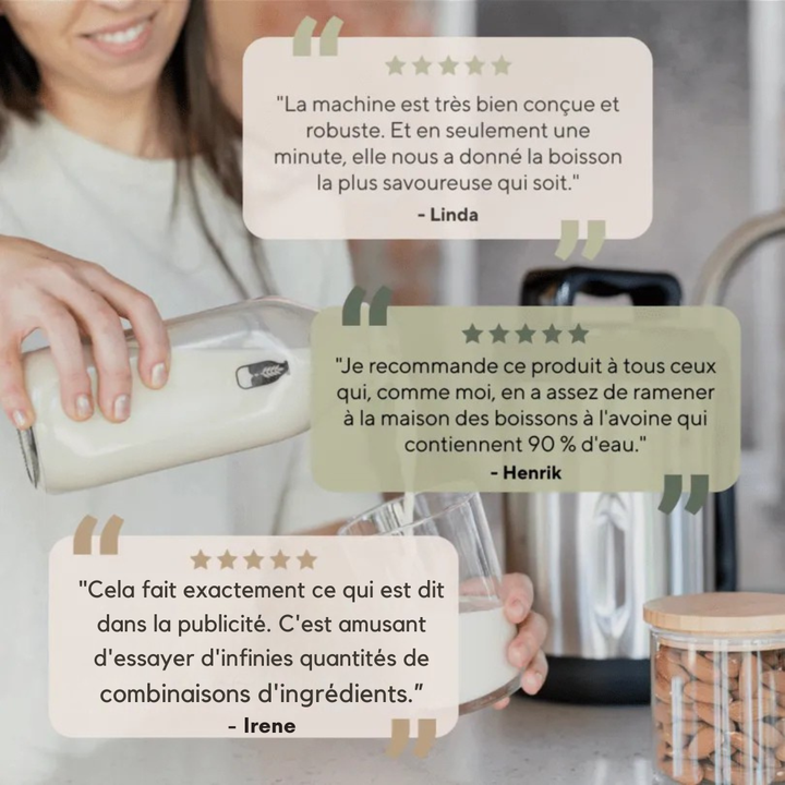 Bebidas vegetales frescas sin aditivos con máquina automática para hogar. Tu opción saludable y rápida.