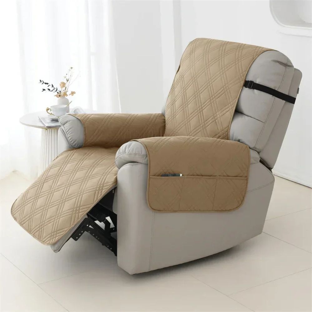 Funda de sillón reclinable acolchada, impermeable, ideal protector para hogar con niños y mascotas.