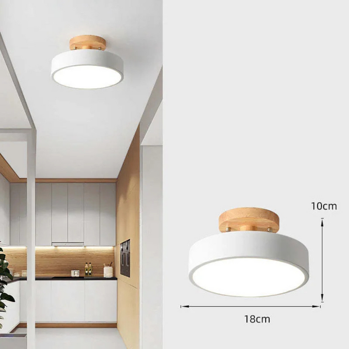 Diseño moderno: lámpara de techo LED con marco de madera. Crea un ambiente acogedor en tu sala o dormitorio.