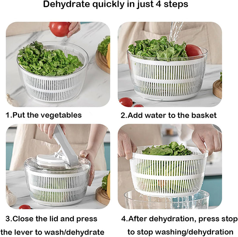 Colador de vegetales y secador de lechuga 2 en 1, esencial para una cocina organizada y saludable.