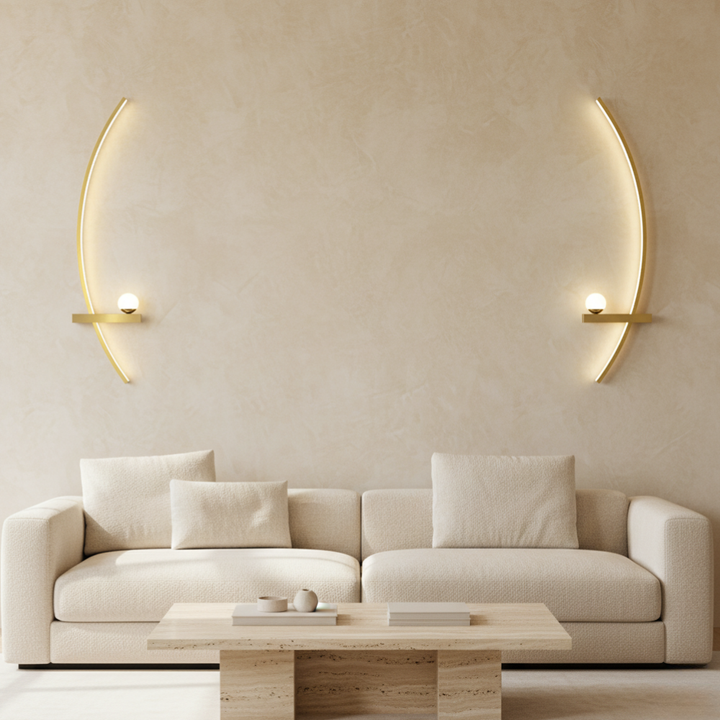 Iluminación LED de pared, diseño contemporáneo, luz cálida para el hogar.