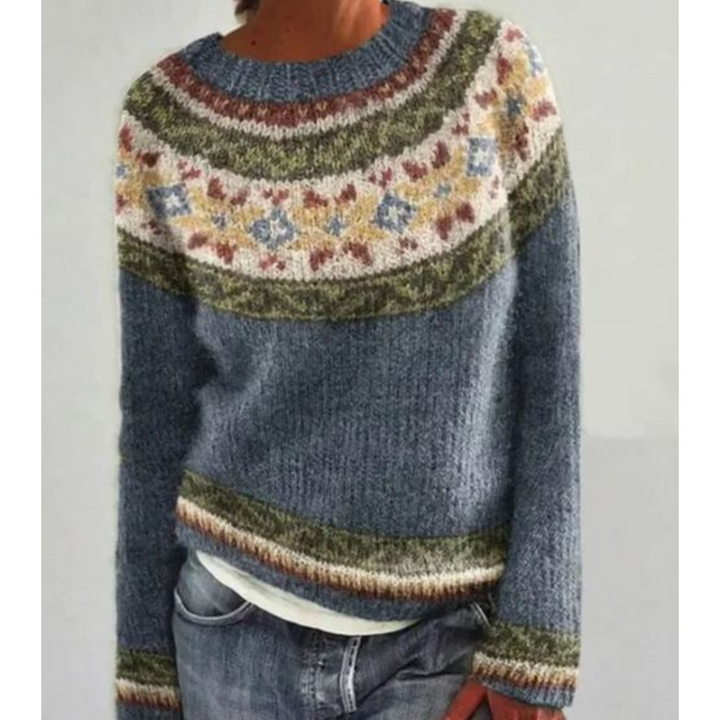 Suéter básico de mujer con cuello redondo para invierno, cómodo y versátil, perfecto para looks casuales y elegantes.