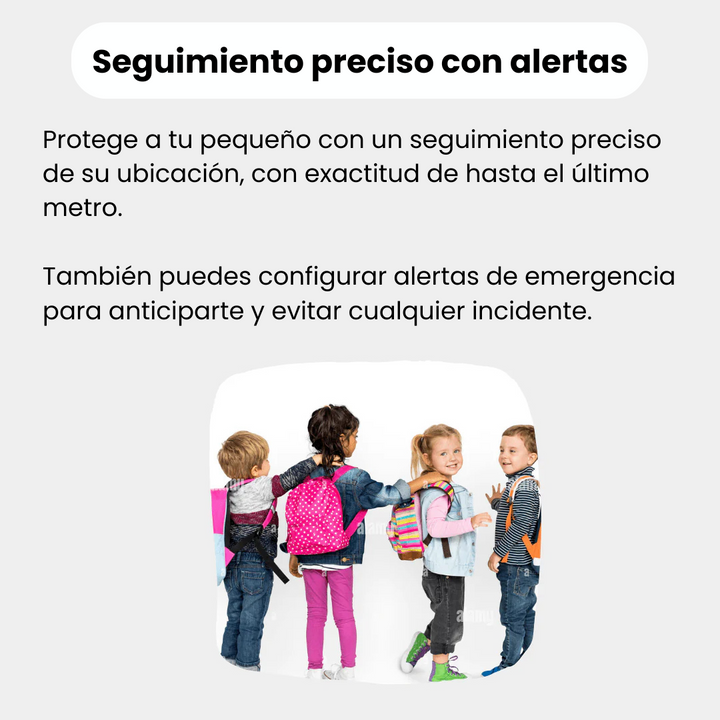 Localizador GPS azul para niños IP67, con batería de larga duración. Seguimiento familiar sin suscripción.