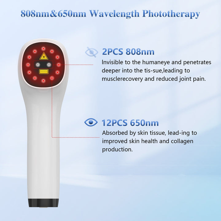 Dispositivo de terapia de luz roja para recuperación rápida, alivio de dolor muscular y articular.