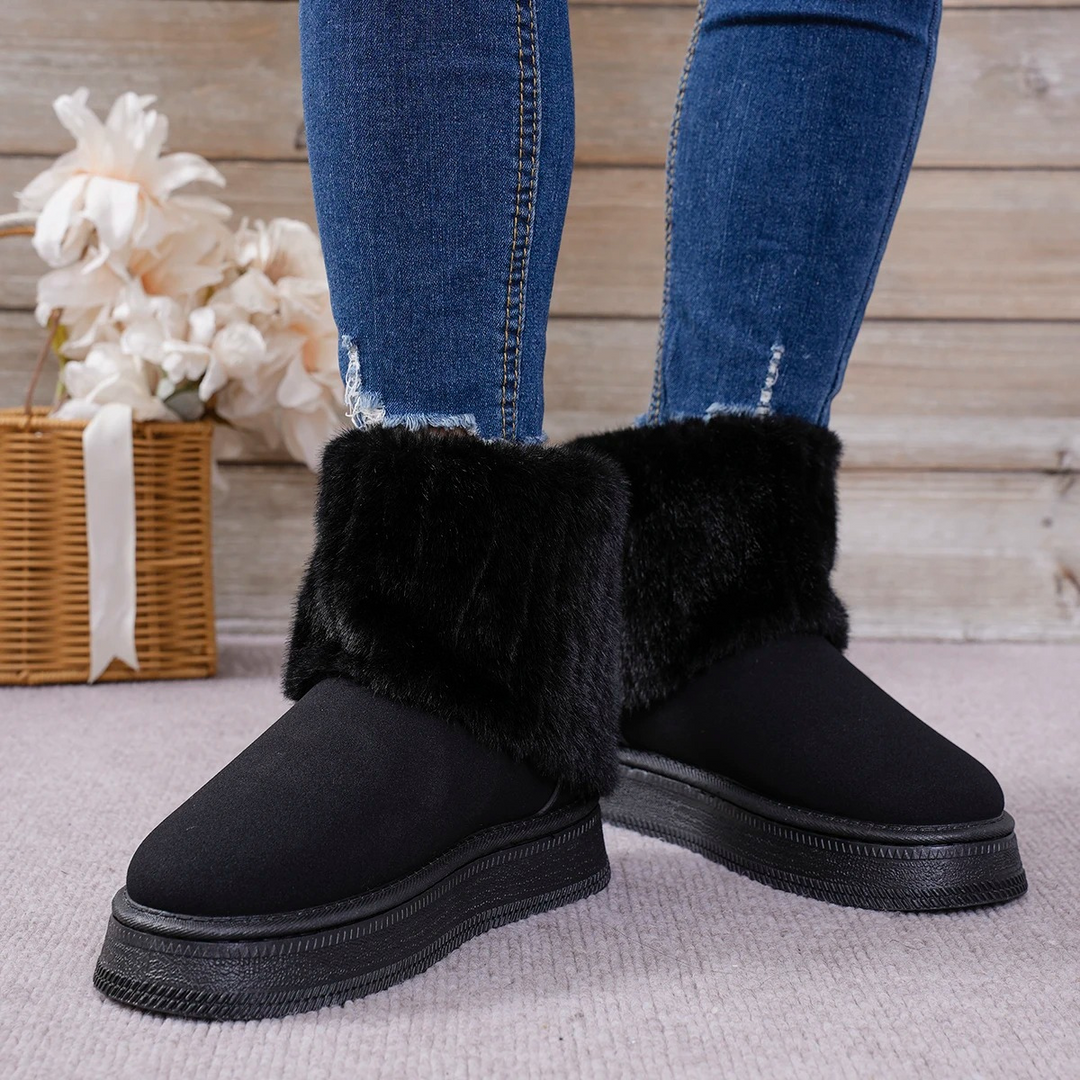 Botas de moda para mujer, diseñadas para el invierno. Calzado cómodo y chic, con cremallera lateral.