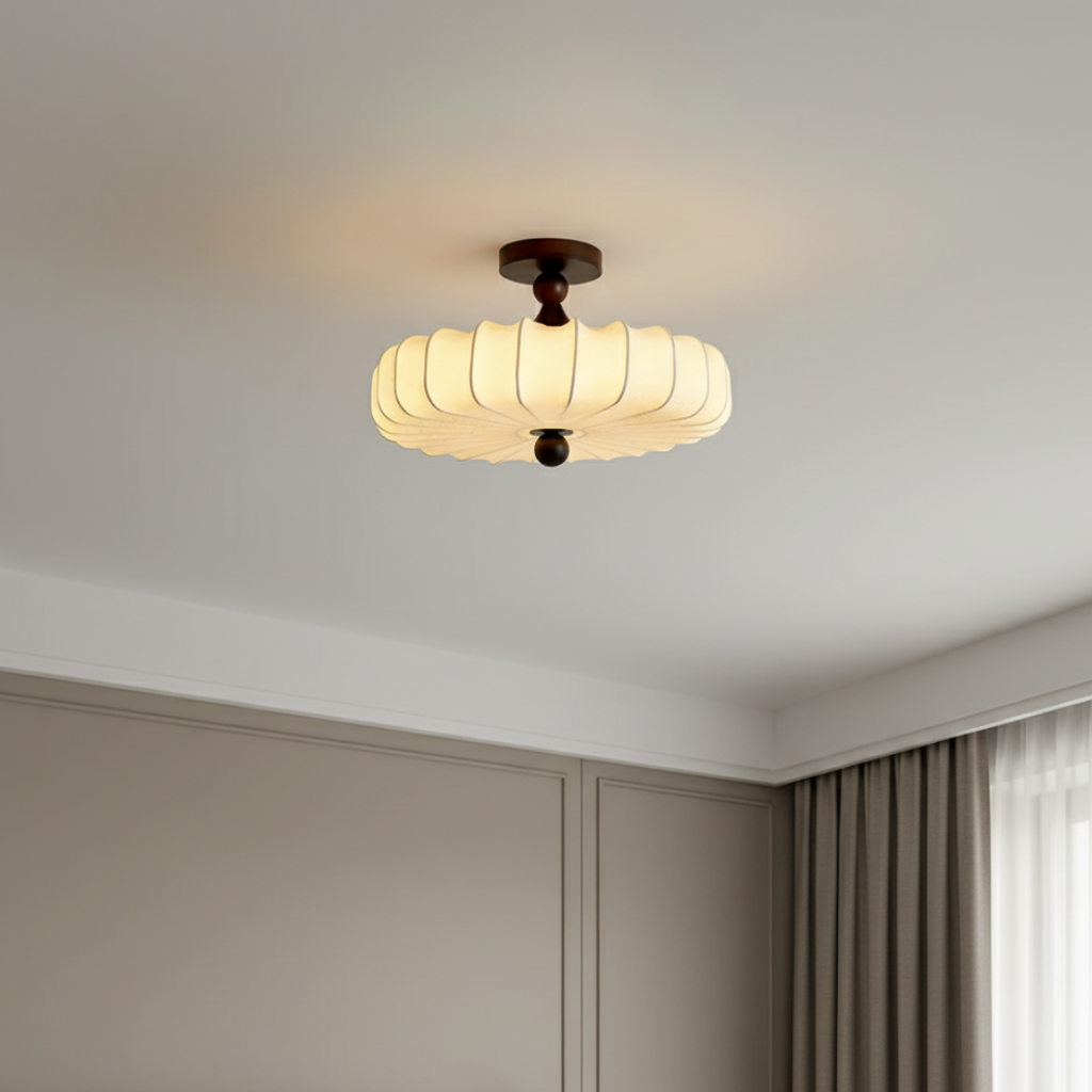 Apliqué de techo semi-empotrado Hanami. Luz LED con diseño floral, ideal para decoración moderna Japandi.