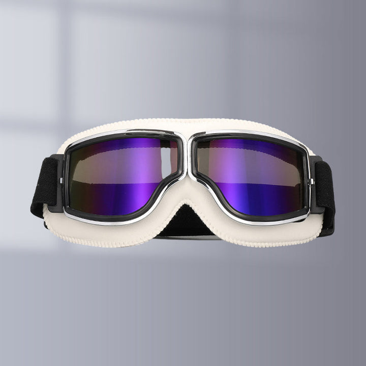 Gafas de seguridad vintage para motocicleta, accesorio unisex plegable para protección UV.