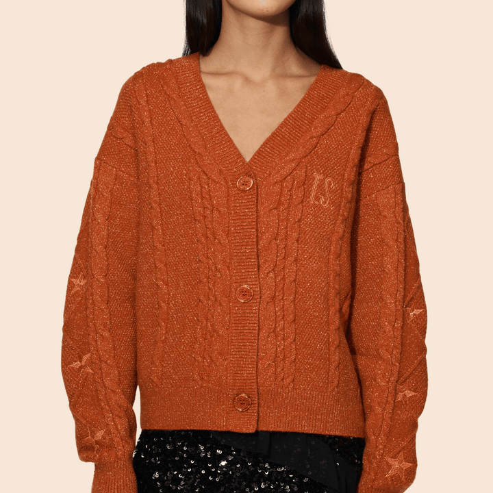 Cárdigan Showgirl vibrante para mujer, estilo romántico y cómodo. Moda elegante, abrigo de punto suave y chic.