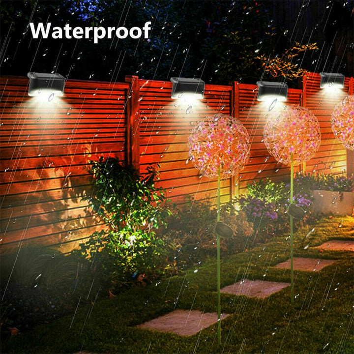 Luces solares LED impermeables para escaleras. Decoración e iluminación de jardín, pack 4 unidades.