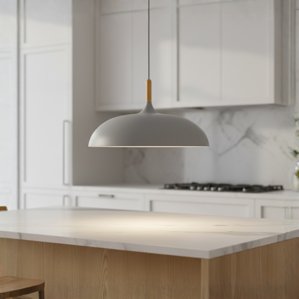 Colgante de techo elegante para comedor. Diseño japandi, luz ajustable, decoración hogar.
