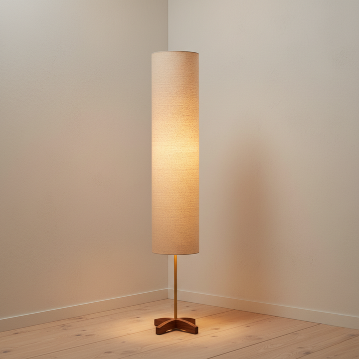 Lámpara de pie Nomi, diseño japonés y escandinavo. Iluminación elegante para lectura y ambiente.