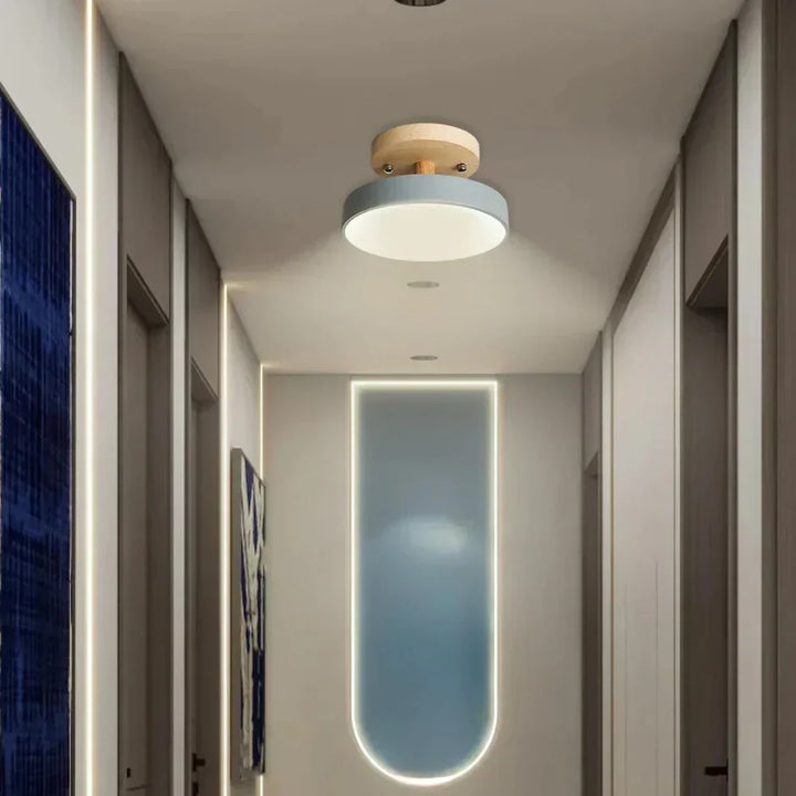 Lámpara LED Aria, compacta y moderna, ideal para iluminación de techo en hogares.