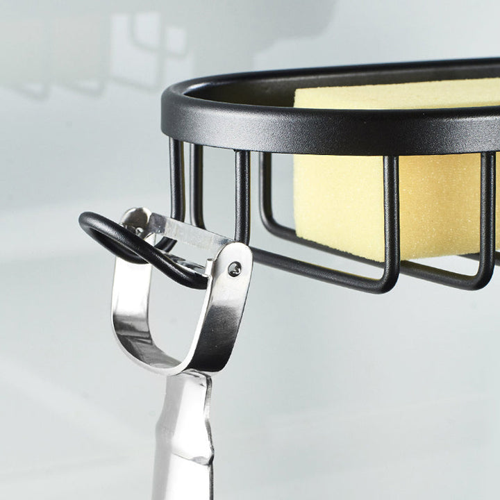 Soporte de ducha duradero de aluminio, ideal para almacenamiento en ambientes húmedos.