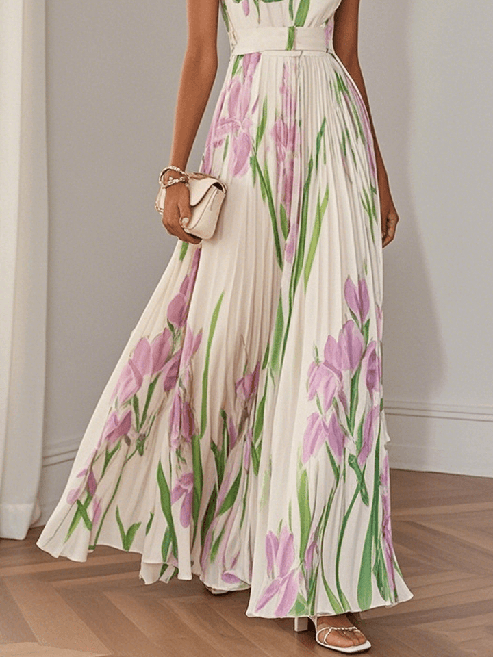 Vestido de verano floral bohemio fluido, fresco y cómodo para mujer.