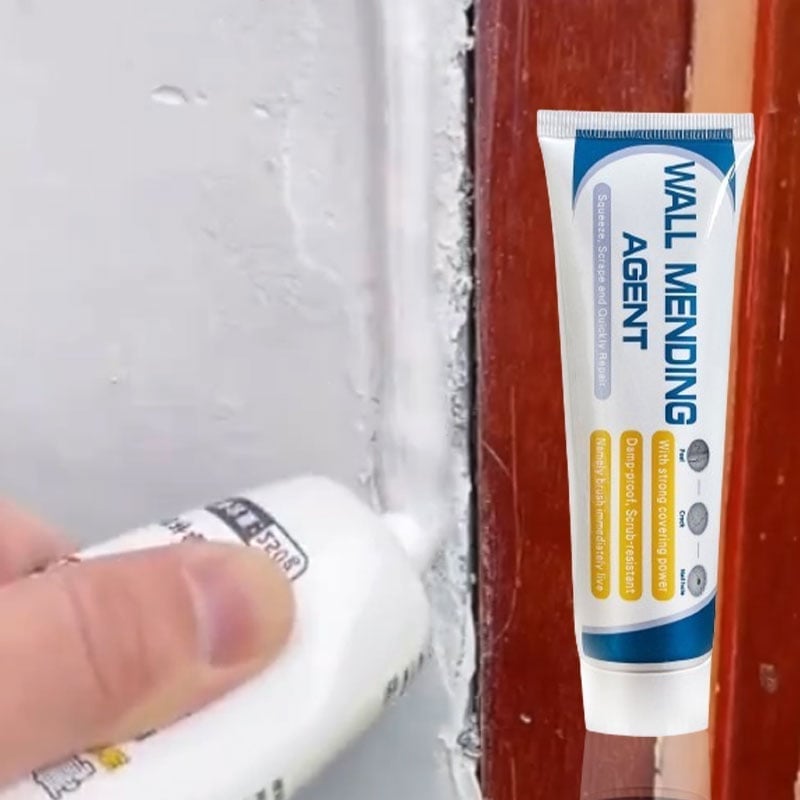 Kit eficiente para reparar grietas y agujeros en paneles de yeso, incluye masilla y espátula.