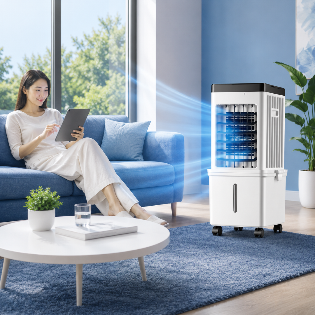 Aire acondicionado y purificador portátil para un ambiente fresco y limpio en tu hogar o trabajo.