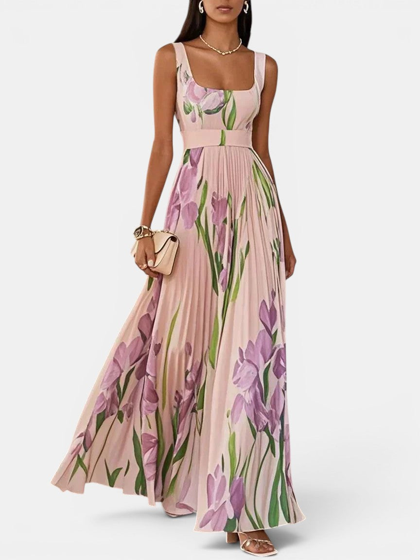 Vestido maxi floral estampado para mujeres, diseño boho elegante y fluido, perfecto para casual.