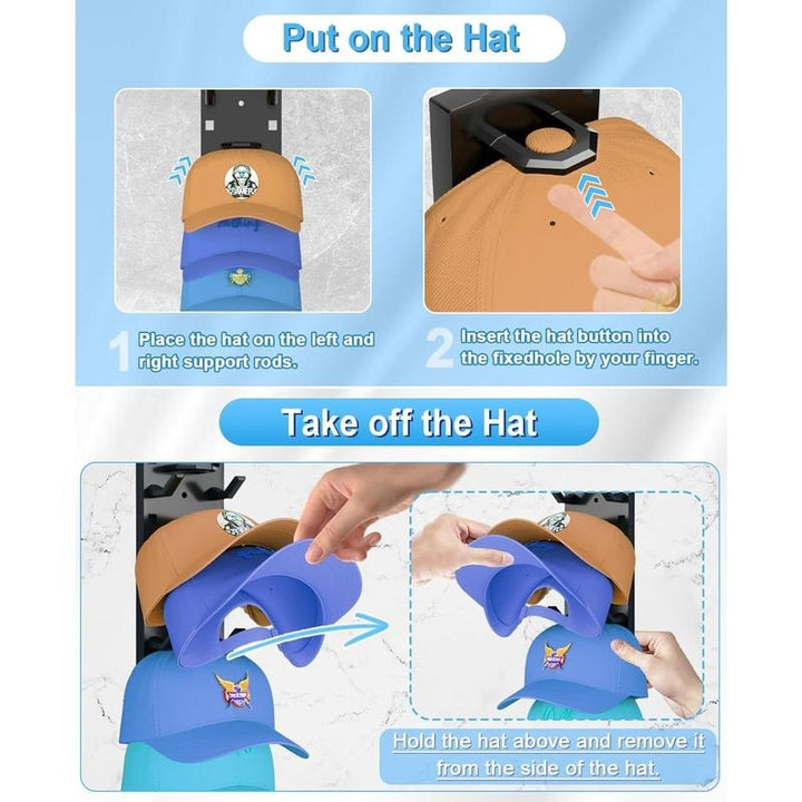 Organizador de gorras de béisbol para pared, con capacidad para 10 gorras cada uno. Perchero doble para el hogar.