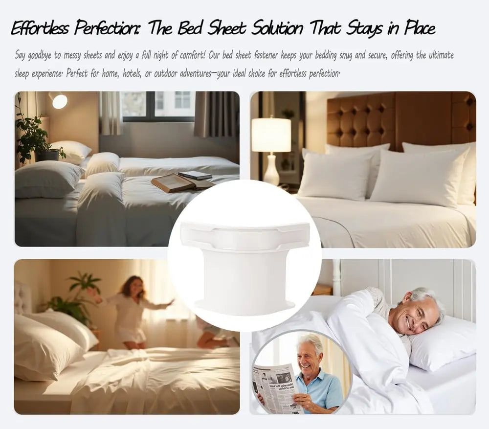 Accesorios de cama: sujetadores de sábanas fáciles de instalar para mantener las sábanas ajustadas al colchón.