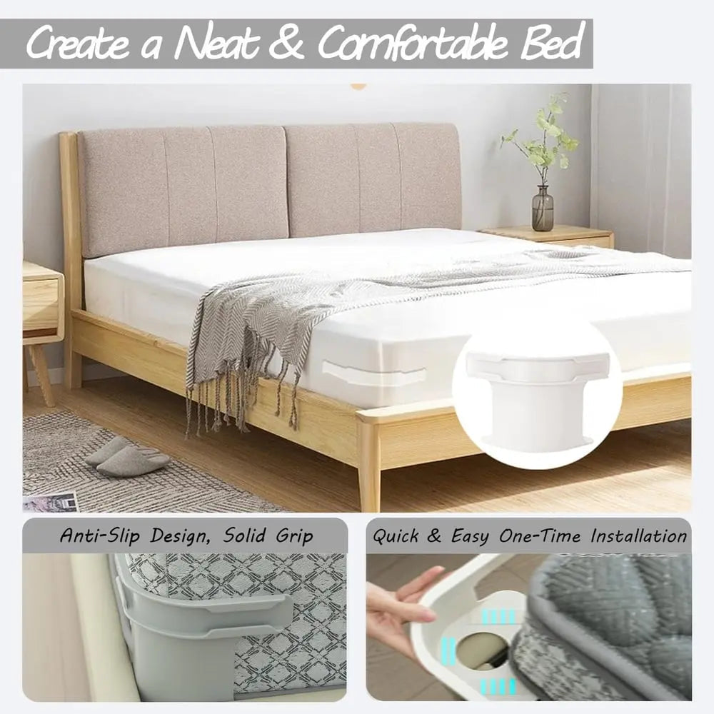 Juego de 4 clips de sábanas resistentes para una sujeción segura y antideslizante en tu cama de dormitorio.