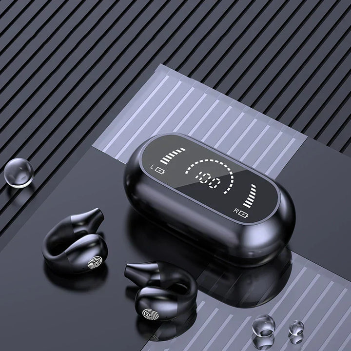 Auriculares unisex con clip, perfectos para entrenar, ligeros y cómodos.