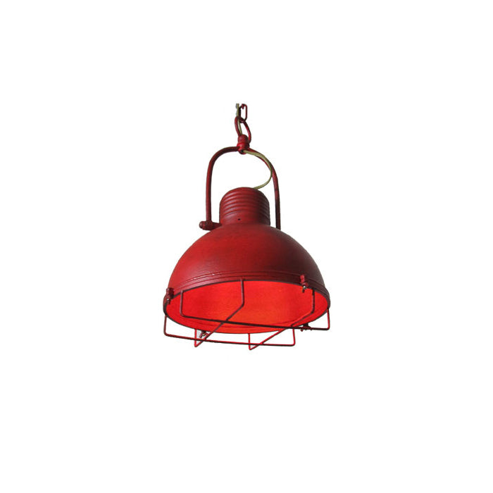 Lámpara colgante de cúpula de hierro, estilo rústico farmhouse costero, luz ambiental.