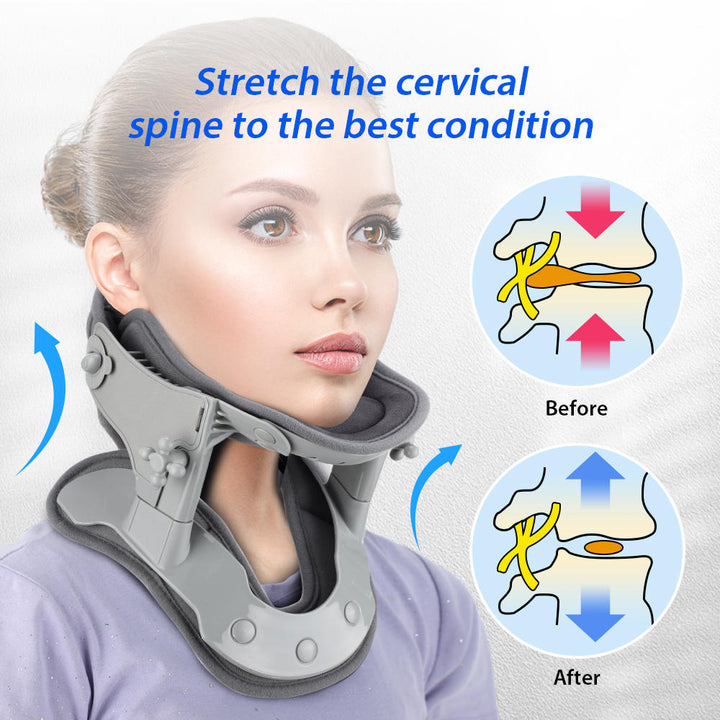 Terapia de tracción cervical en casa. Alivia la tensión del cuello y mejora el bienestar.