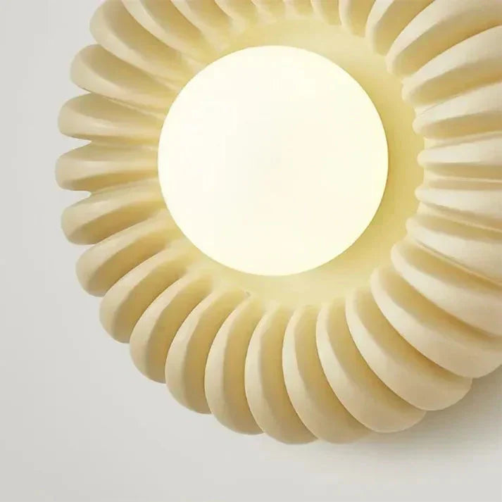 Iluminación de pared LED, aplique redondo de diseño moderno y material de resina.