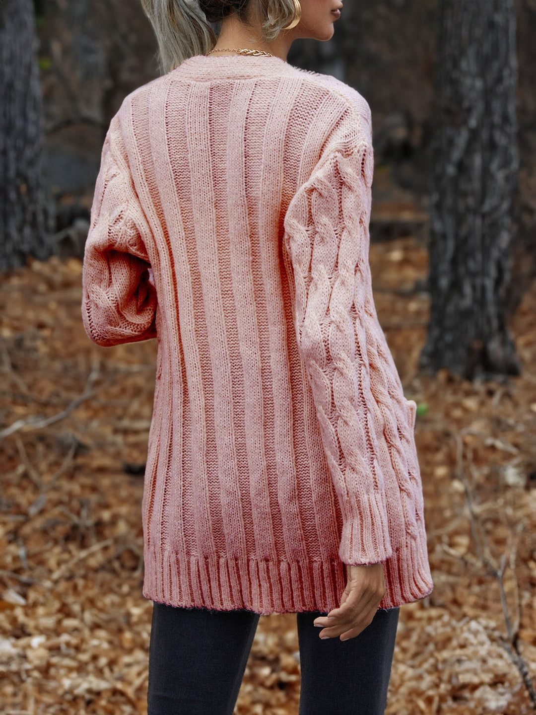 Cárdigan de punto grueso para mujer, estilo trenzado y elegante para la temporada de otoño.