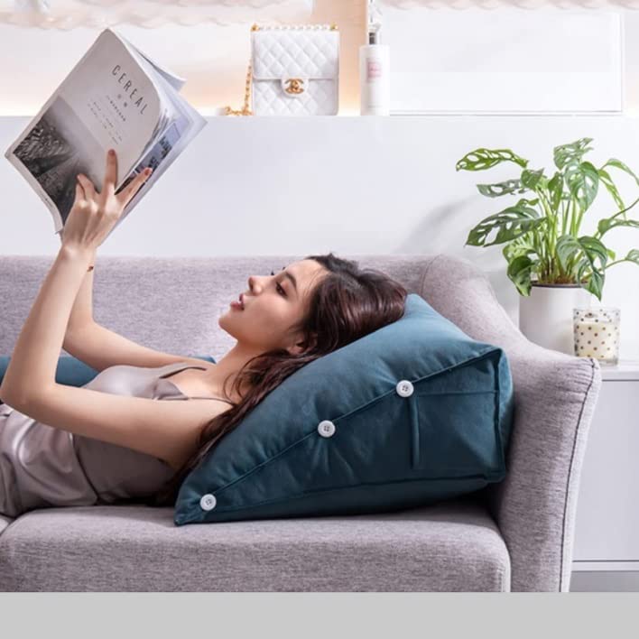 Almohada en cuña de lujo para alivio del dolor de espalda, confort en cama y soporte lumbar ajustable.