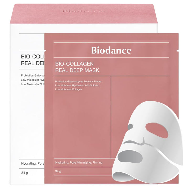 Mascarilla facial de bio-colágeno para hidratación nocturna profunda.