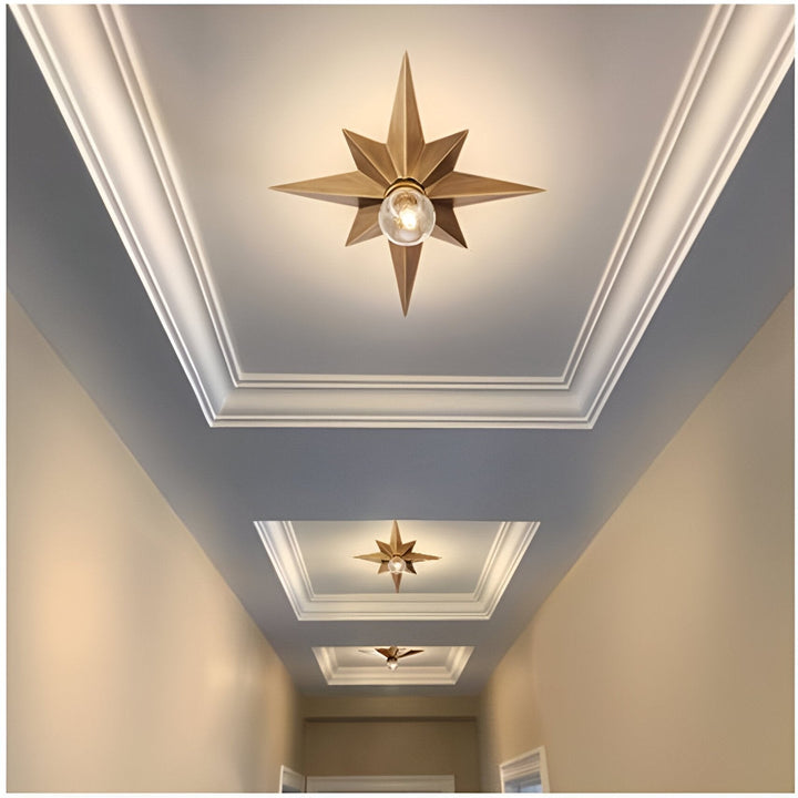 Luz LED de techo con diseño de estrella para habitación infantil, crea un ambiente acogedor.