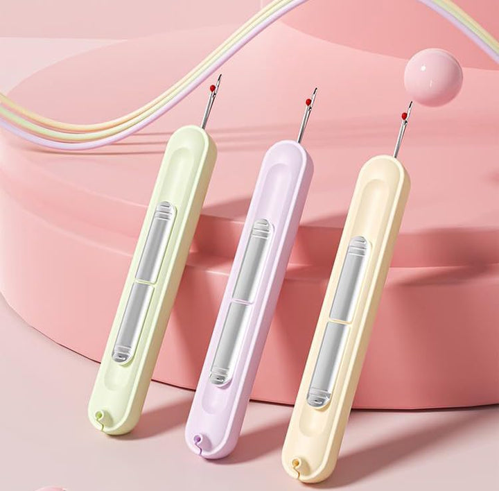 Enhebrador y descosedor ergonómico. Herramientas de costura 2 en 1 para reparación de ropa y diy.