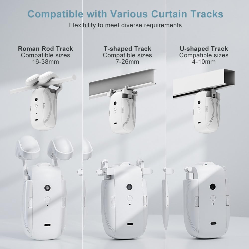 Gadget de hogar inteligente: abridor de cortinas automático para domótica, control remoto y eficiencia.