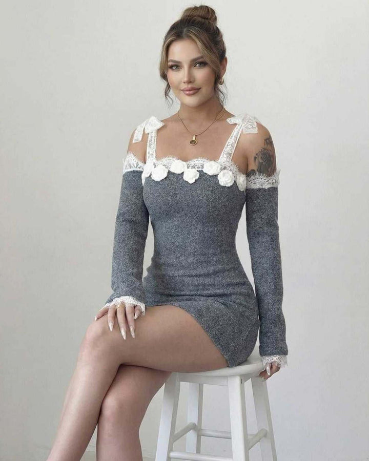 Vestido de fiesta blanco mini bodycon, para mujer. Mangas largas y estilo elegante para eventos nocturnos.