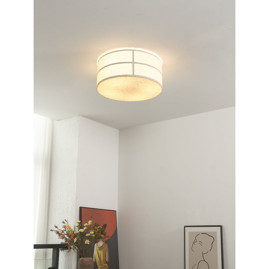 Lámpara empotrada Hashira de lino, con diseño minimalista para una iluminación elegante.
