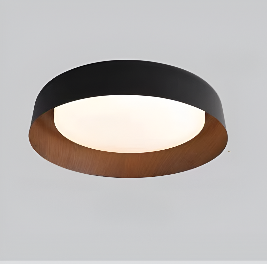 Lámpara LED redonda, estilo minimalista wabi sabi. Luz cálida para una decoración relajante.