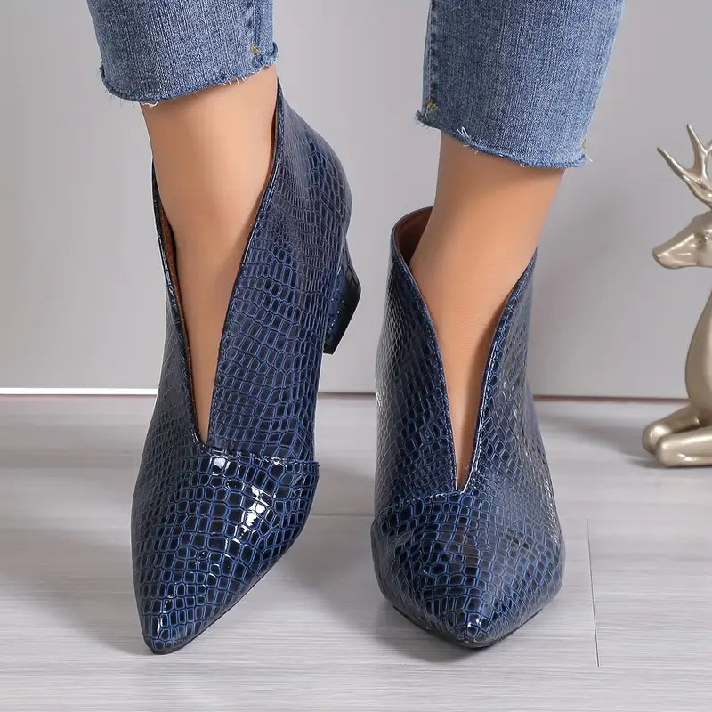 Botines de tobillo para mujer, tacón cómodo, estilo formal y casual, moda femenina para invierno.