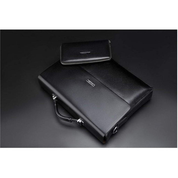 Asa superior y correa ajustable de maletín de negocios para hombre, cuero sintético, comodidad y estilo.