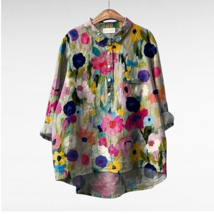 Blusa estampada de verano para mujer. Estilo elegante, casual, ligera y cómoda para cualquier ocasión veraniega.