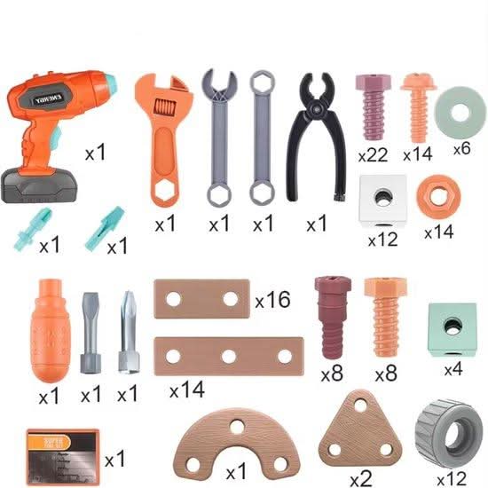 Herramientas creativas de juguete para niños, estimulan la construcción y la imaginación.