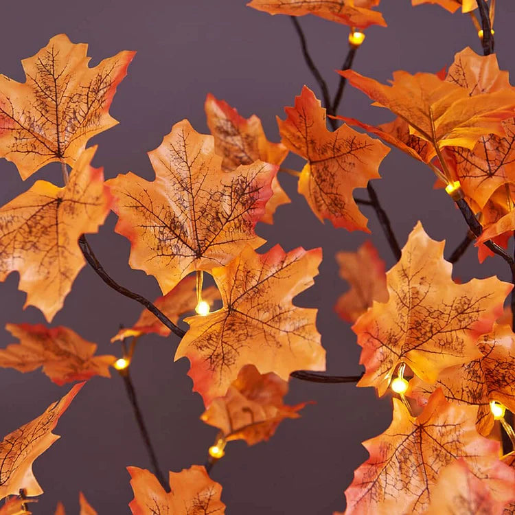 Árbol LED artificial de otoño para decoración interior, lámpara de ambiente cálido y acogedor.