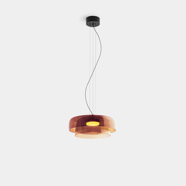 Lámpara colgante minimalista de cristal y metal. Iluminación de techo estilo nórdico para espacios modernos.