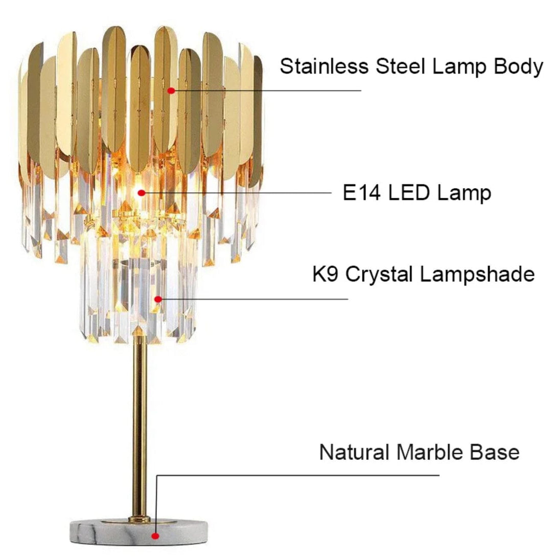 Lámpara de pie de cristal LED, diseño moderno. Iluminación sofisticada y de lujo para el salón. Versátil para hogar.